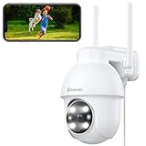 2K Überwachungskamera Aussen,GALAYOU PTZ Outdoor WLAN IP Kamera überwachung außen, WiFi Dome Camera mit farbiger Nachsicht, Bewegungserkennung,Zwei-Wege-Audio Y4