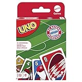 Mattel Games HHW79 - UNO FC Bayern München Bundesliga Edition, Kartenspiel ab 7 Jahren, Geschenk für Fans, Erwachsene oder Familien Spielabend, deutsche Version