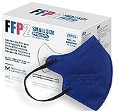20 FFP2/KN95 Maske Blau CE Zertifiziert Kleine Größe Small, Medizinische Mask mit 4 Lagige Masken ohne Ventil, Staub- und Partikelschutzmaske, Atemschutzmaske mit Hoher PFE-Filtereffizienz94|20 Stück
